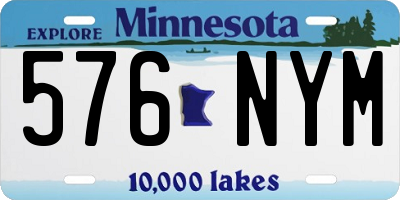 MN license plate 576NYM