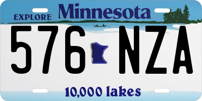 MN license plate 576NZA