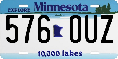 MN license plate 576OUZ