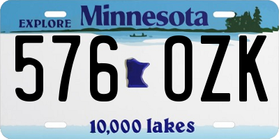 MN license plate 576OZK