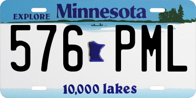 MN license plate 576PML