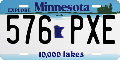 MN license plate 576PXE