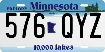 MN license plate 576QYZ