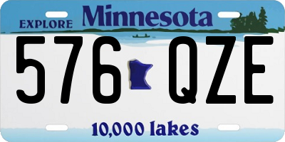 MN license plate 576QZE