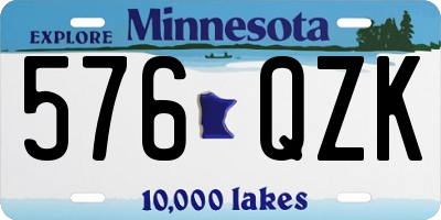 MN license plate 576QZK