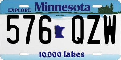 MN license plate 576QZW