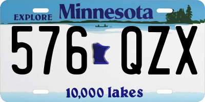 MN license plate 576QZX