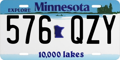 MN license plate 576QZY