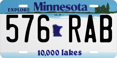 MN license plate 576RAB