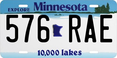 MN license plate 576RAE