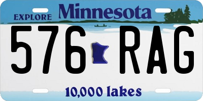 MN license plate 576RAG