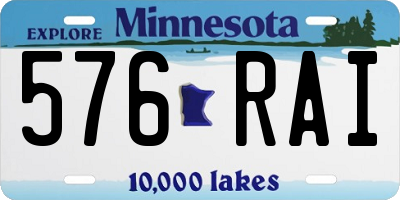 MN license plate 576RAI