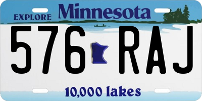 MN license plate 576RAJ