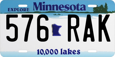 MN license plate 576RAK