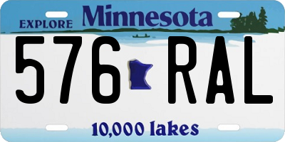 MN license plate 576RAL