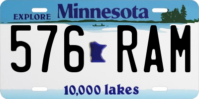 MN license plate 576RAM