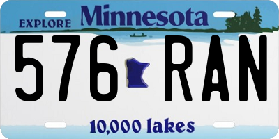 MN license plate 576RAN