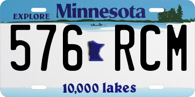 MN license plate 576RCM
