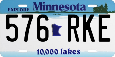 MN license plate 576RKE