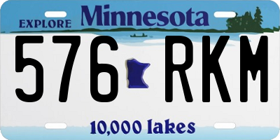 MN license plate 576RKM