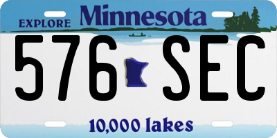 MN license plate 576SEC