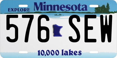 MN license plate 576SEW