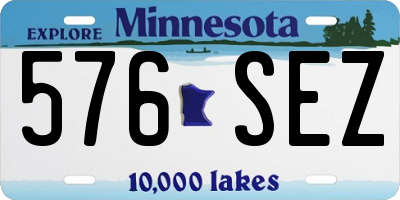 MN license plate 576SEZ