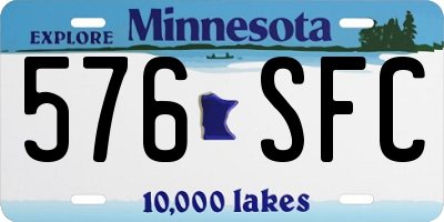 MN license plate 576SFC