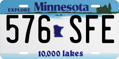 MN license plate 576SFE