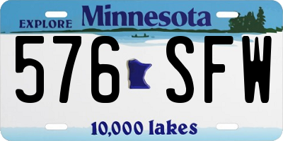 MN license plate 576SFW
