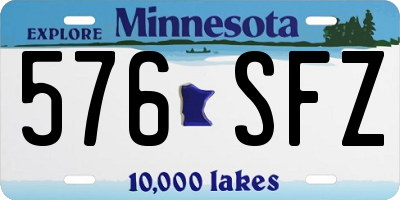 MN license plate 576SFZ