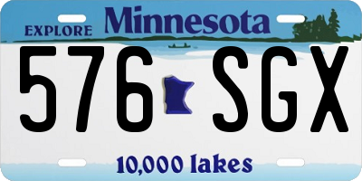 MN license plate 576SGX