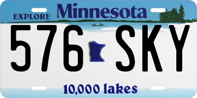 MN license plate 576SKY