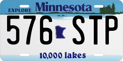 MN license plate 576STP