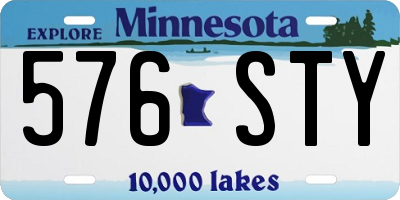 MN license plate 576STY