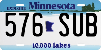 MN license plate 576SUB