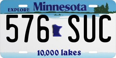MN license plate 576SUC