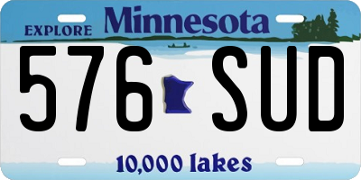MN license plate 576SUD