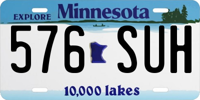 MN license plate 576SUH