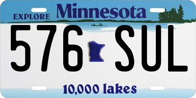 MN license plate 576SUL