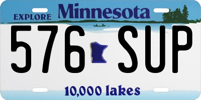 MN license plate 576SUP