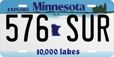 MN license plate 576SUR