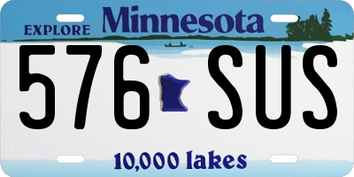 MN license plate 576SUS