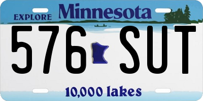 MN license plate 576SUT