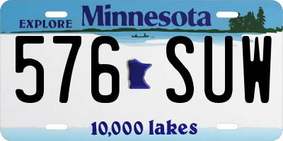 MN license plate 576SUW
