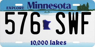 MN license plate 576SWF
