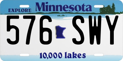 MN license plate 576SWY