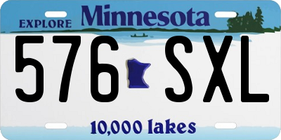 MN license plate 576SXL