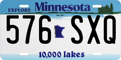 MN license plate 576SXQ