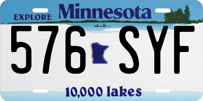 MN license plate 576SYF